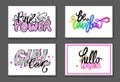 Set of Graffiti Fonts Vector Illustration Slogans Royalty Free Stock Photo