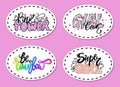 Set of Graffiti Fonts Vector Illustration Slogans Royalty Free Stock Photo