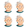 Set of grandmother face icons Royalty Free Stock Photo