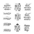 Set of Grandparents Day hand lettering isolated on white. 11 easy to edit vector elements of design for greeting cards, banner, Royalty Free Stock Photo