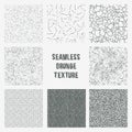Set of grange seamless patterns. Simple vector scratch textures