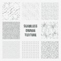Set of grange seamless patterns. Simple vector scratch textures