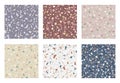 Set of granite stone terrazzo floor texture. Abstract background, seamless pattern. Royalty Free Stock Photo