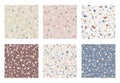 Set of granite stone terrazzo floor texture. Abstract  background, seamless pattern. Royalty Free Stock Photo