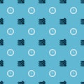 Set Graph, chart, diagram and Clock on seamless pattern. Vector Royalty Free Stock Photo