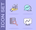 Set Graph chart infographic, Financial growth, Server and icon. Vector