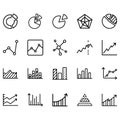 Set of Graph Related Vector Line Icons. Royalty Free Stock Photo
