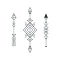 Set of graphic arrows for tattoo design
