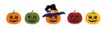 A set of graphic emoticons - pumpkin.