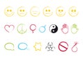 Set of graphic grunge symbols