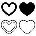 Set of graphic heart icons Royalty Free Stock Photo