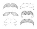 Set of graphic ornamental mustaches.