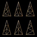 Set of graphic stylized Christmas trees Royalty Free Stock Photo