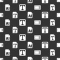 Set Graphic tablet, Text file document, AI file document and Text on seamless pattern. Vector