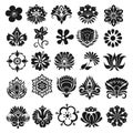 Set of graphical flowers