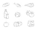 Set graphics illustrations -- foods