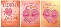 Set of graphics postcard, posters,for Happy Valentine day.