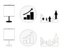 Set of graphs showing growth business in black-white version.