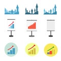 Set of graphs showing growth business.