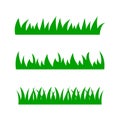 Set of grass. Green grass on white background. Cartoon lawn pattern. Vector Royalty Free Stock Photo