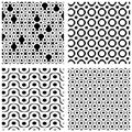 Set of grate seamless patterns with geometric figures, ornamenta