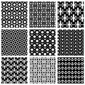 Set of grate seamless patterns with geometric figures