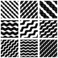 Set of grate seamless patterns with geometric figures