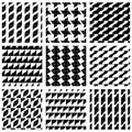 Set of grate seamless patterns with geometric figures Royalty Free Stock Photo