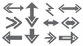 A set of gray arrows in different directions against a white background, AI generated