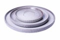 Set of gray ceramic round plates Royalty Free Stock Photo