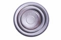 Set of gray ceramic round plates Royalty Free Stock Photo