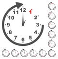 Set gray clock icons for every time