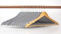 Set of gray clothes hangers on a white background Royalty Free Stock Photo