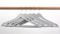 Set of gray clothes hangers on a white background Royalty Free Stock Photo
