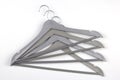 Set of gray clothes hangers on a white background Royalty Free Stock Photo