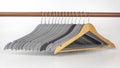 Set of gray clothes hangers on a white background Royalty Free Stock Photo