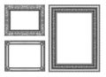 Set 3 gray frame isolated on white background and clipping path Royalty Free Stock Photo