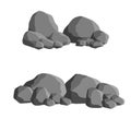 Set of gray granite stones of different shapes. Element of nature Royalty Free Stock Photo
