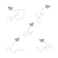 Set of gray paper airplane icon vector illustration Royalty Free Stock Photo