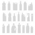 Set of gray silhouette illustration bottles, cans, container Royalty Free Stock Photo