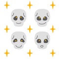 set of gray skulls on a white background in a simple style Royalty Free Stock Photo