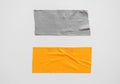 Set of gray yellow scotch tape, sticky tape cut isolated on white background. can use business-paperwork-banner products Royalty Free Stock Photo