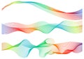 Set great rainbow waves colorful gradient line, vector illustration