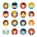 Set Of 16 Great Variety Workers Flat Avatars