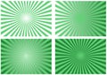 Set green sunburst retro backgrounds vector Royalty Free Stock Photo