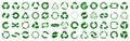 Set of green arrow recycle, means using recycled resources, recycling, arrows, recycle icon Ã¢â¬â vector Royalty Free Stock Photo