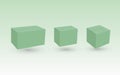 A set of green carton boxes that are environment friendly to deliver package for business