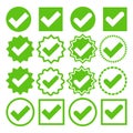 A set of green checkmarks for the interface.Icons yes, approved, right.