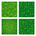 Set of green clover patterns Royalty Free Stock Photo