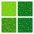 Set of green clover patterns Royalty Free Stock Photo